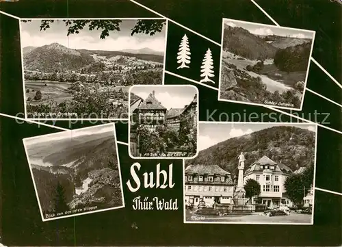 AK / Ansichtskarte  Suhl_Thueringer_Wald Blick zum Domberg Suhler Schweiz Blick von den roten Klippen Markt Suhl_Thueringer_Wald