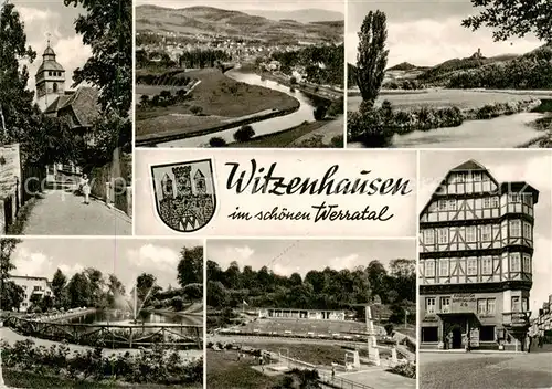 AK / Ansichtskarte 73874103 Witzenhausen Ortsansichten Panorama Schwimmbad Fachwerkhaus Witzenhausen