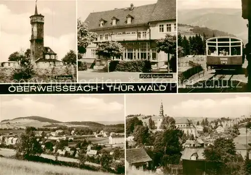 AK / Ansichtskarte  Oberweissbach Froebelturm FDGB Erholungsheim Lichtenhain Bergbahn Panorama Oberweissbach