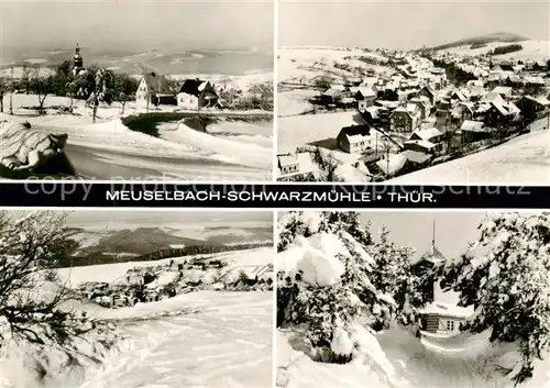 AK / Ansichtskarte  Schwarzmuehle Winterpanorama Teilansichten Schwarzmuehle