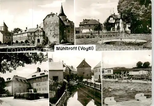 AK / Ansichtskarte 73874151 Muehltroff Schloss Kanal Schule Brunnen Schwimmbad 