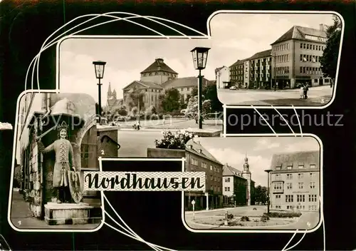 AK / Ansichtskarte  Nordhausen__Harz Roland Blick zum Theater Rautenstrasse Lutherplatz 