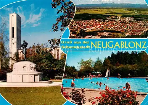 AK / Ansichtskarte  Neugablonz_Kaufbeuren Denkmal Panorama Schwimmbad 