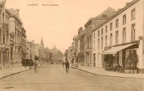 AK / Ansichtskarte  Soignies_Hainaut_Belgie Rue de la Station 