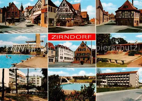 AK / Ansichtskarte 73874228 Zirndorf_Mittelfranken Ortspartien Fachwerkhaeuser Schwimmbad Marktplatz Zirndorf Mittelfranken