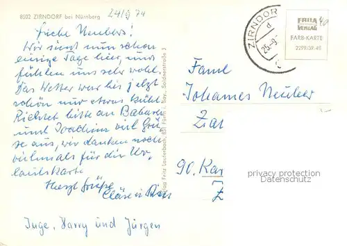 AK / Ansichtskarte  Zirndorf_Mittelfranken Ortspartien Fachwerkhaeuser Schwimmbad Marktplatz Zirndorf Mittelfranken