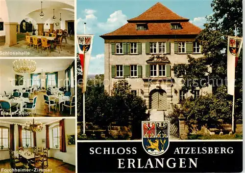 AK / Ansichtskarte  Erlangen Schlosshalle Blauer Salon Forchheimer Zimmer Schloss Atzelsberg Erlangen