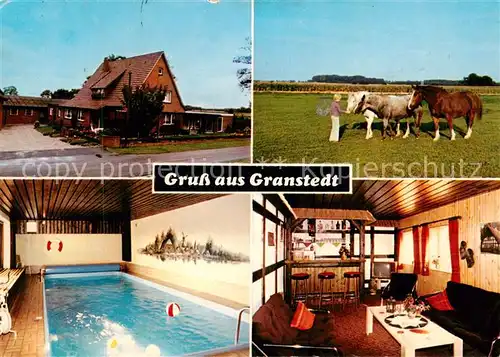 AK / Ansichtskarte  Granstedt_Selsingen Ferienhof Borchers Gastraum Bar Hallenbad Pferde Granstedt_Selsingen