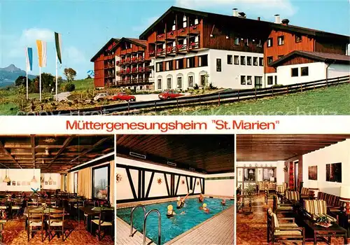 AK / Ansichtskarte  Wertach_Bayern Muettergenesungsheim St Marien Gastraeume Hallenbad 