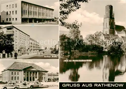 AK / Ansichtskarte  Rathenow HO Kaufhaus Berliner Strasse Staatl Kulturhaus Marien Andreas Kirche Rathenow