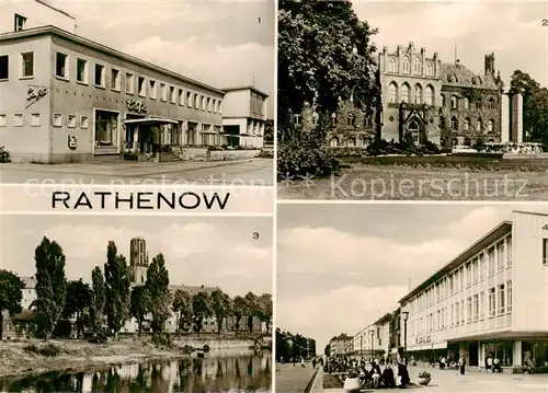 AK / Ansichtskarte  Rathenow Cafe Kreishaus am Platz der Freiheit An der Havel Kaufhaus Rathenow