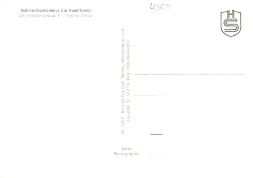 AK / Ansichtskarte  Moenchengladbach Asthma-Kankenhaus am Kamillianer Moenchengladbach