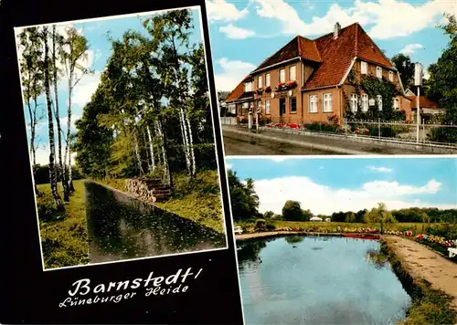 AK / Ansichtskarte 73874310 Barnstedt_Lueneburger_Heide Gasthaus Teich Waldpartie 