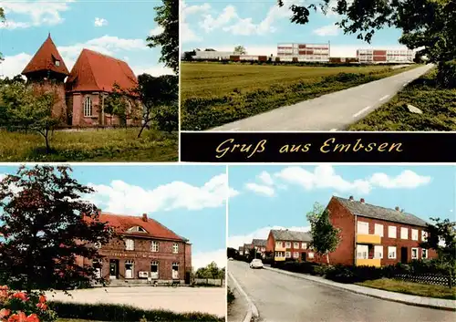 AK / Ansichtskarte 73874317 Embsen__Lueneburger_Heide Teilansichten Kirche Wohnsiedlung 