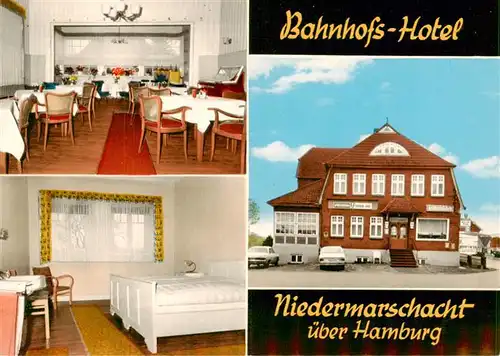 AK / Ansichtskarte 73874318 Niedermarschacht_Harburg Bahnhofs-Hotel Restaurant Fremdenzimmer 
