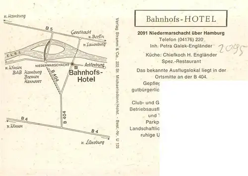 AK / Ansichtskarte  Niedermarschacht_Harburg Bahnhofs-Hotel Restaurant Fremdenzimmer 