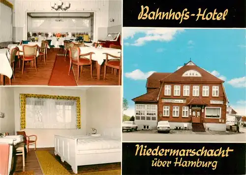 AK / Ansichtskarte 73874326 Niedermarschacht_Harburg Bahnhofs-Hotel Restaurant Fremdenzimmer 