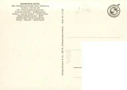 AK / Ansichtskarte  Niedermarschacht_Harburg Bahnhofs-Hotel Restaurant Fremdenzimmer 