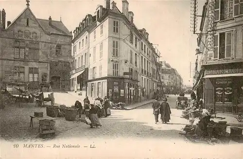AK / Ansichtskarte  Mantes-la-Jolie_Mantes-sur-Seine_78_Yvelines Rue Nationale 