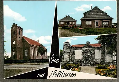 AK / Ansichtskarte 73874470 Holthusen_I Teilansichten Kirche Gedenkstaette Holthusen I