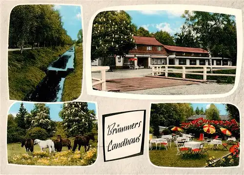 AK / Ansichtskarte 73874484 Friedrichsdorf_Gnarrenburg Bruemmers Landhaus Gaststaette Pension Garten Ponyherde Partie am Bach Friedrichsdorf