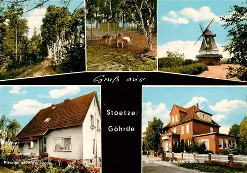 AK / Ansichtskarte 73874536 Stoetze_Stoetze Waldpartie Wildgehege Windmuehle Gaststaette Pension 