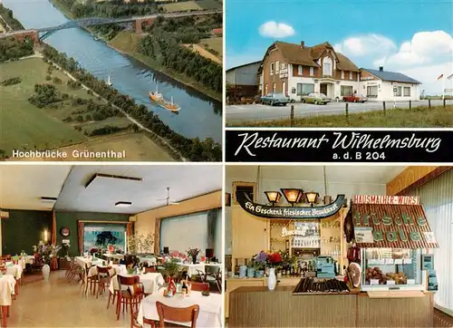 AK / Ansichtskarte 73874551 Wilhelmsburg_Schleswig-Holstein Restaurant Wilhelmsburg Hochbruecke Gruenenthal Luftaufnahme 