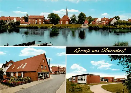 AK / Ansichtskarte 73874565 Oberndorf_Oste Ortsansicht mit Kirche Edeka-Markt Schule Oberndorf_Oste