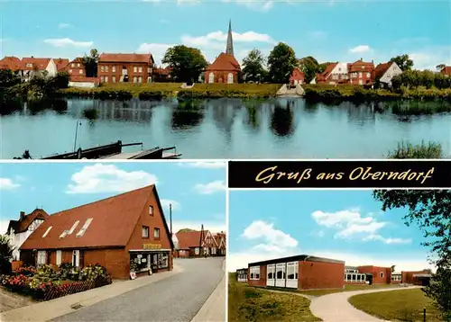 AK / Ansichtskarte  Oberndorf_Oste Ortsansicht mit Kirche Edeka-Markt Schule Oberndorf_Oste