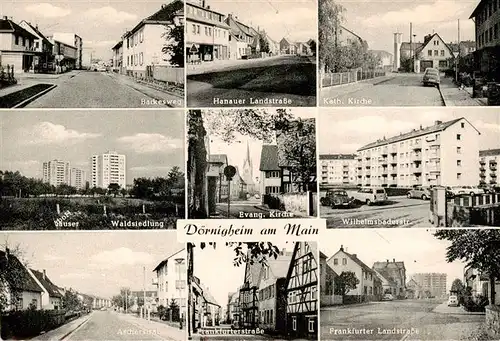 AK / Ansichtskarte  Doernigheim_Maintal Backesweg Hanauer Landstrasse Kath Kirche Waldsiedlung Wilhelmsbaderstr Ev Kirche Frankfurter Landstrasse  