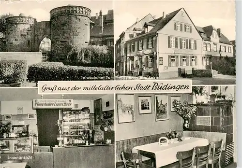 AK / Ansichtskarte  Buedingen_Hessen Jerusalemer Tor Gasthaus zum Anker Gaststube Theke Buedingen Hessen