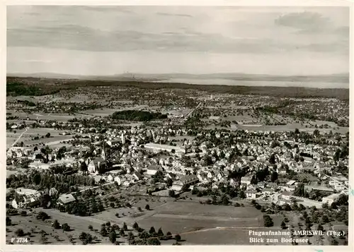AK / Ansichtskarte  Amriswil_Amrisweil_TG Fliegeraufnahme mit Blick zum Bodensee 