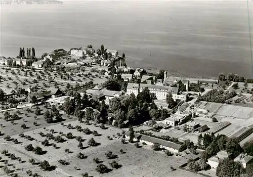 AK / Ansichtskarte  Muensterlingen_TG Fliegeraufnahme mit Bodensee Muensterlingen_TG