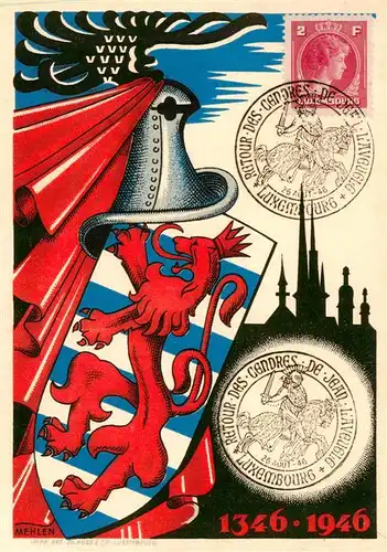 AK / Ansichtskarte 73874767 Luxembourg__Luxemburg Carte émise par l Oeuvre Nationale de Secours Grande-Duchesse Charlotte No. 14955 