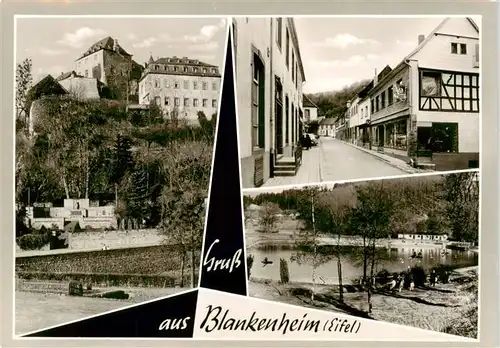 AK / Ansichtskarte  Blankenheim_Eifel Teilansichten Ortszentrum Prtie am Teich Schloss Blankenheim_Eifel