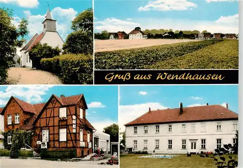 AK / Ansichtskarte  Wendhausen_Hildesheim Panorama Kirche REWE Markt Schule Wendhausen Hildesheim