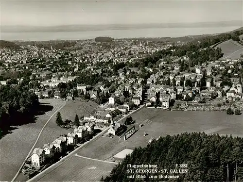 AK / Ansichtskarte  St_Georgen_St_Gallen Fliegeraufnahme mit Blick zum Bodensee St_Georgen_St_Gallen