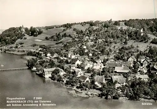 AK / Ansichtskarte  Mannenbach-Salenstein_TG am Untersee mit Schloss Arenenberg und Salenstein  