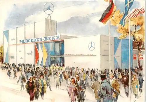 AK / Ansichtskarte 73874856 Frankfurt_Main Mercedes Benz Halle Internationale Automobil Ausstellung Frankfurt 1957 Frankfurt Main