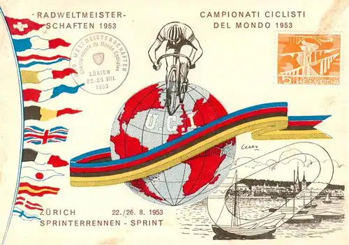 AK / Ansichtskarte  Zuerich_ZH Radweltmeisterschaften 1953 Zuerich_ZH
