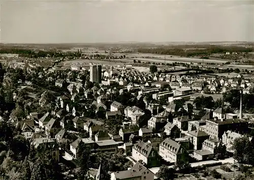 AK / Ansichtskarte 73874867 Ravensburg__Wuerttemberg Blick vom Mehlsack auf Suedvorstadt mit Hochhaus 