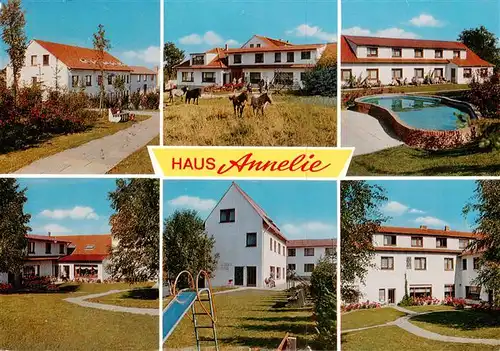 AK / Ansichtskarte 73874971 Bad_Holzhausen_Luebbecke_Preussisch_Oldendorf_NRW Pension Haus Annelie am Wiehengebirge Garten Kinderspielplatz 