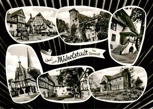AK / Ansichtskarte 73875030 Michelstadt Ortsansichten Altstadt Fachwerkhaeuser Burg Michelstadt