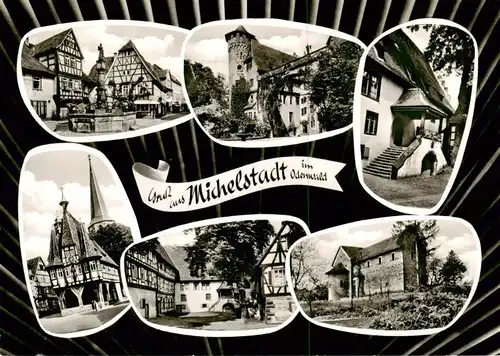 AK / Ansichtskarte  Michelstadt Ortsansichten Altstadt Fachwerkhaeuser Burg Michelstadt