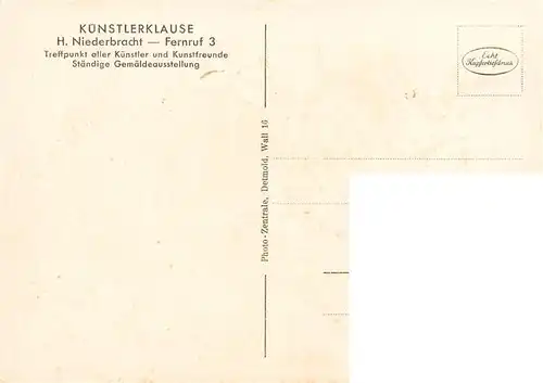 AK / Ansichtskarte  Schwalenberg Kuenstlerklause Kuenstlerkarte Schwalenberg