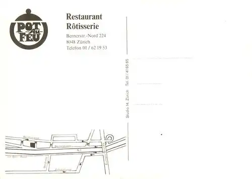 AK / Ansichtskarte  Zuerich_ZH Restaurant Rôtisserie Pot au Feu Zuerich_ZH