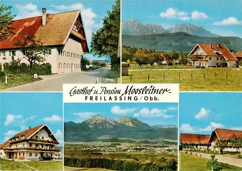 AK / Ansichtskarte 73875057 Freilassing Gasthof Pension Moosleitner Landschaftspanorama Alpen Freilassing