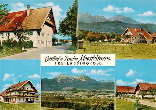 AK / Ansichtskarte  Freilassing Gasthof Pension Moosleitner Landschaftspanorama Alpen Freilassing