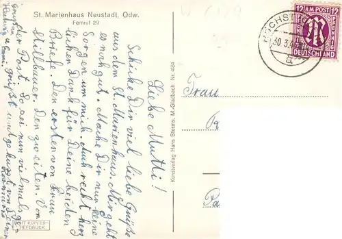 AK / Ansichtskarte  Neustadt_Odenwald St. Marienhaus Vorderansicht Neustadt_Odenwald