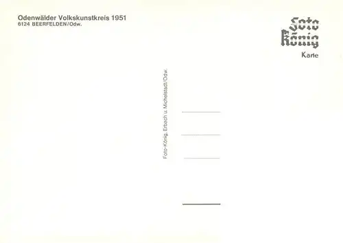 AK / Ansichtskarte 73875092 Beerfelden_Odenwald Odenwaelder Volkskunstkreis 1951 Beerfelden Odenwald